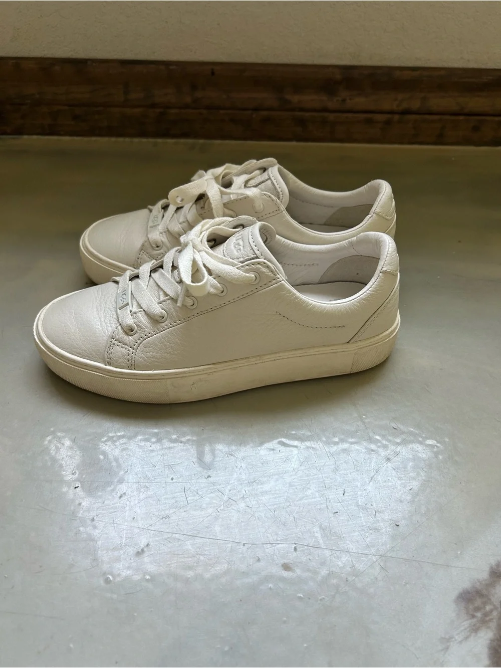 UGG Women's White Low-Top Leather Sneakers
